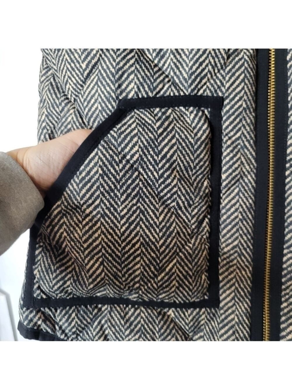 J. Crew Herringbone Zip Up Quilted Classic Vest Women's Size XSmall - Picture 11 of 16
